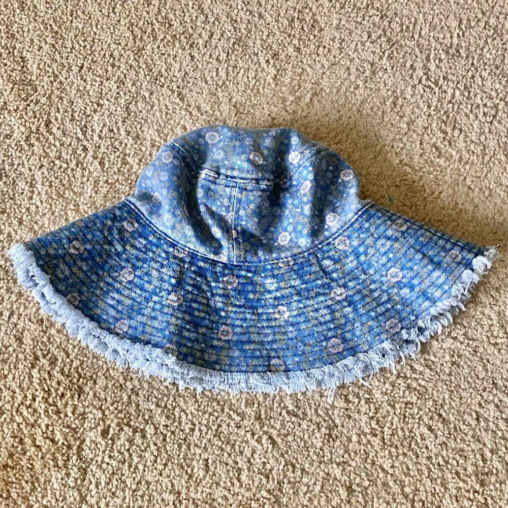 NATURAL LIFE Blue Floral Wide Brim Sun Hat - Picture 3 of 6